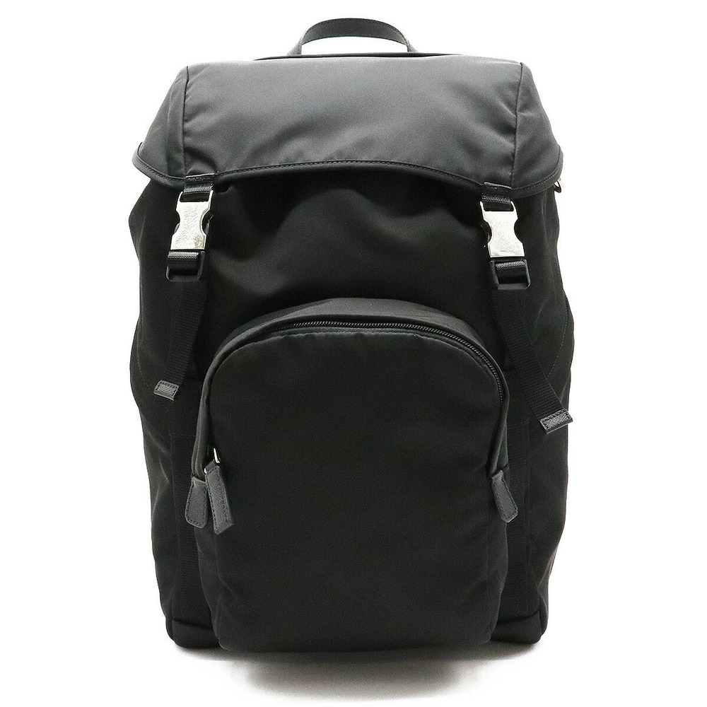 Prada Backpack Rucksack Daypack Leather NERO Black